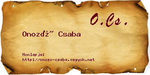 Onozó Csaba névjegykártya