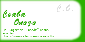 csaba onozo business card